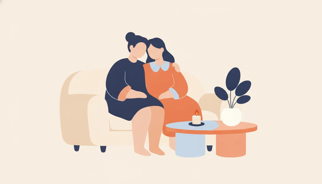 Deux mains jointes sur une table, un moment d'accompagnement